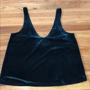 Madewell V-neck Velvet Tank (Size M) Green